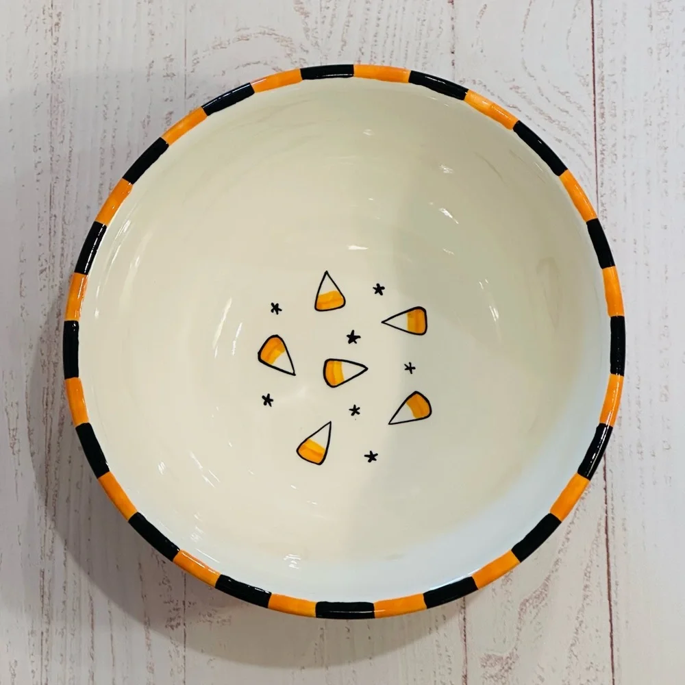 Mary Engelbreit Vintage 10” Jack O’ Lantern Ceramic Halloween Candy Bowl